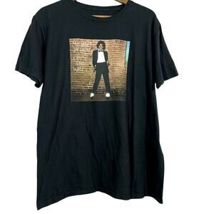 Michael Jackson Off the Wall Repro Graphic Tee Black Short Sleeve - L
